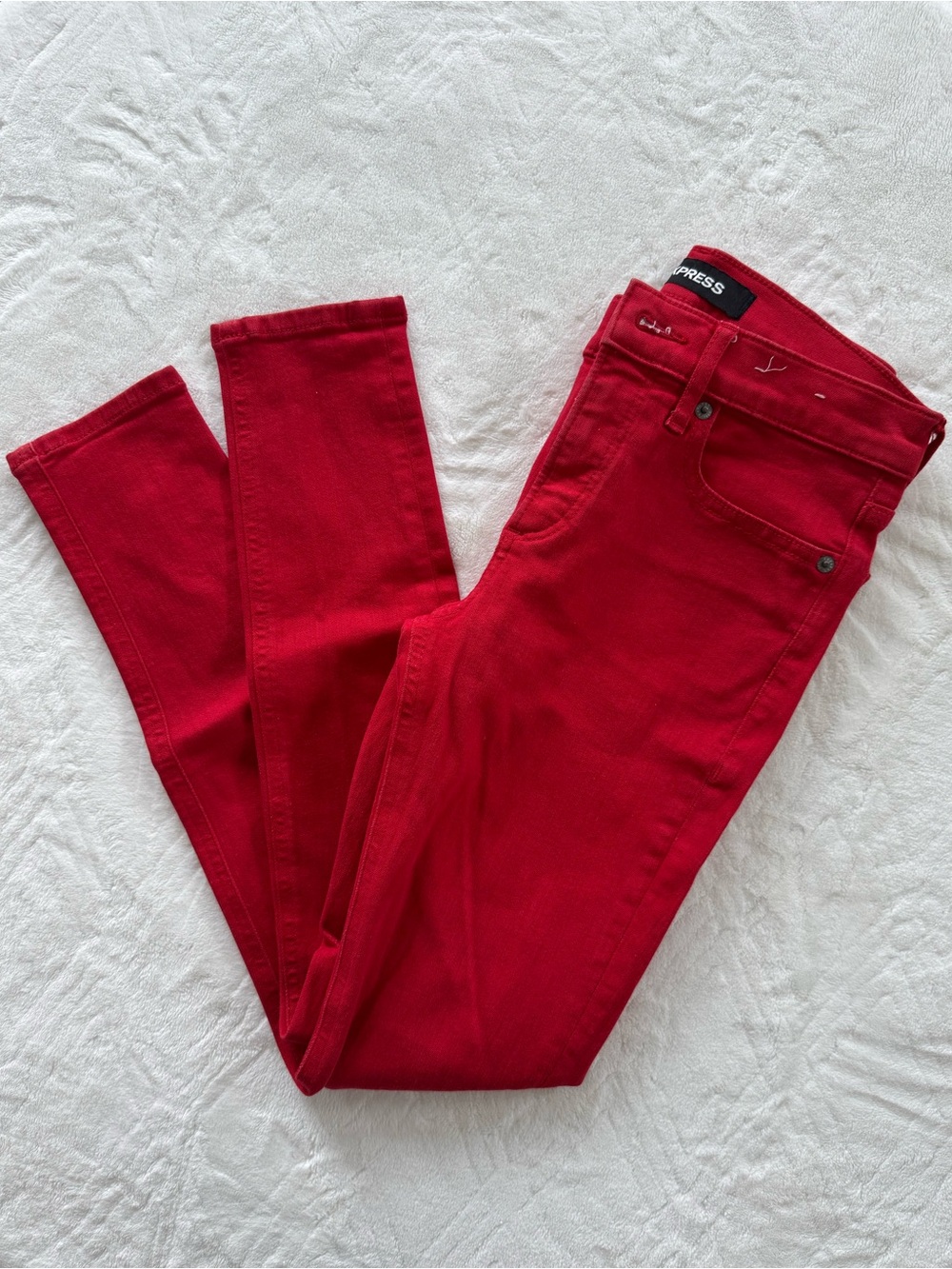 Express Women's Bright Red Ankle Legging Jeans